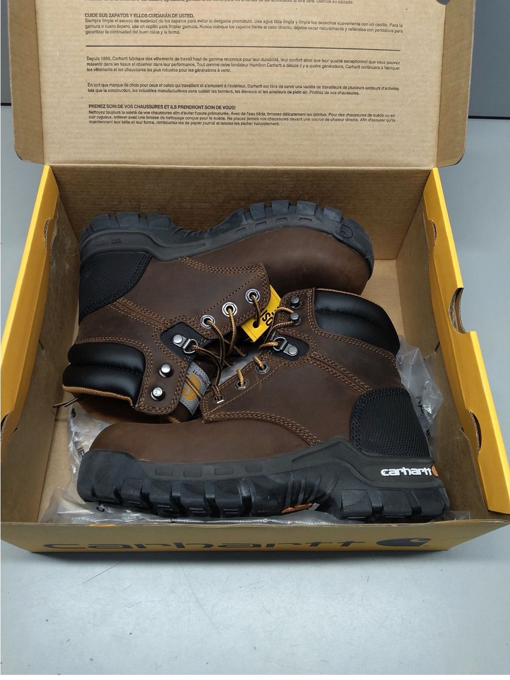 Carhartt Brown and Black Men's Work Boots Rugged Trail Grip